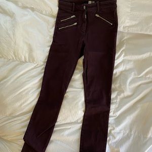 Gap maroon modern stretch skinny jeans size 0 R